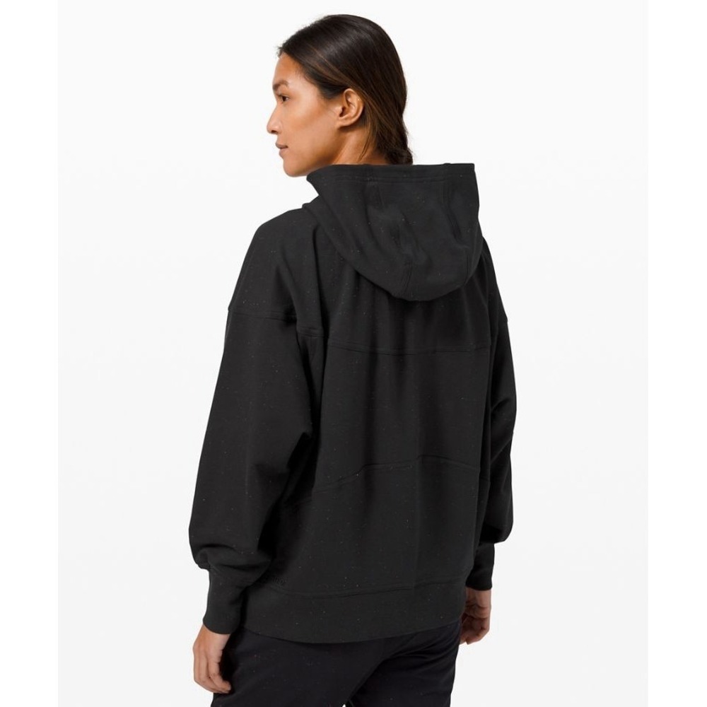Lululemon Women's Size 4 LA Back in Action Hoodie Black Confetti